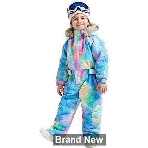 SNBOCON Kids Waterproof Colorful One Piece Coveralls Ski Suits Snowsuits Winter